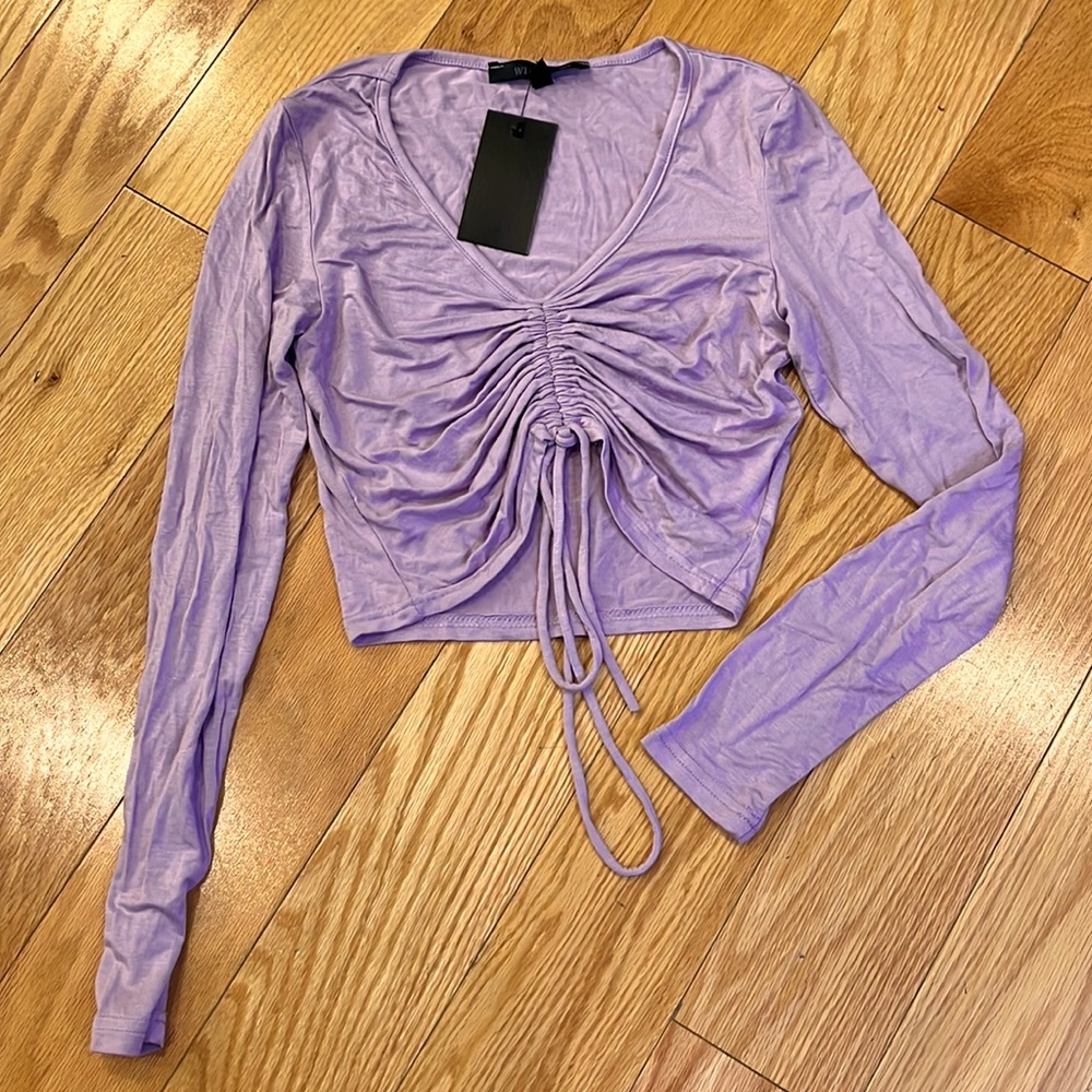 WILD CAT cinch front cropped top